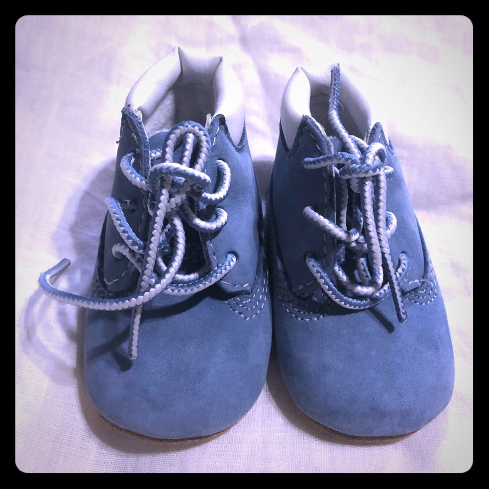 Timberland baby blue crib shoes size 0